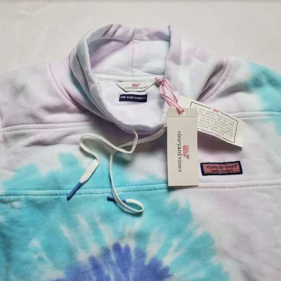 New women's M Vineyard Vines tie dye funnel neck shep shirt sweater - Picture 2 of 8